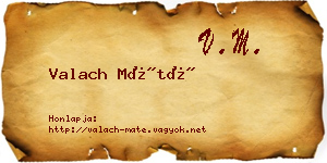 Valach Máté névjegykártya