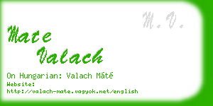mate valach business card